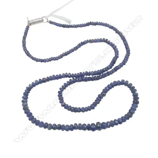 SAPPHIRE BEADED NECKLACE L.550mm w. VALUATION