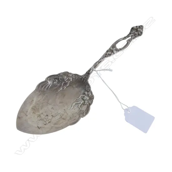 AMERICAN STERLING SILVER ART NOUVEAU STYLE SILVER LGE SERVING SPOON101gms