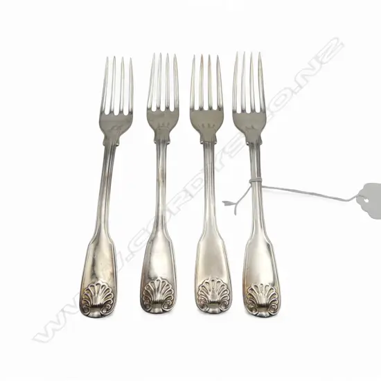 4 STG SILVER FORKS, LONDON 1845 L.175mm 192gms