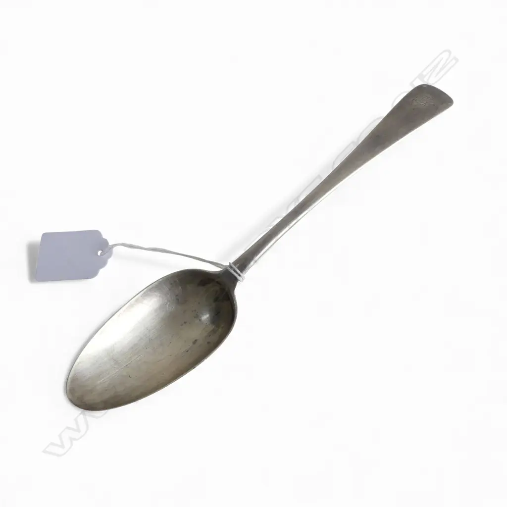 GEORGE III London 1781 SILVER TABLE SPOON bottom marked. 64gms Image 1++