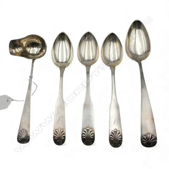 5 CONTINENTAL SILVER SPOONS (3+1+1) 177gms
