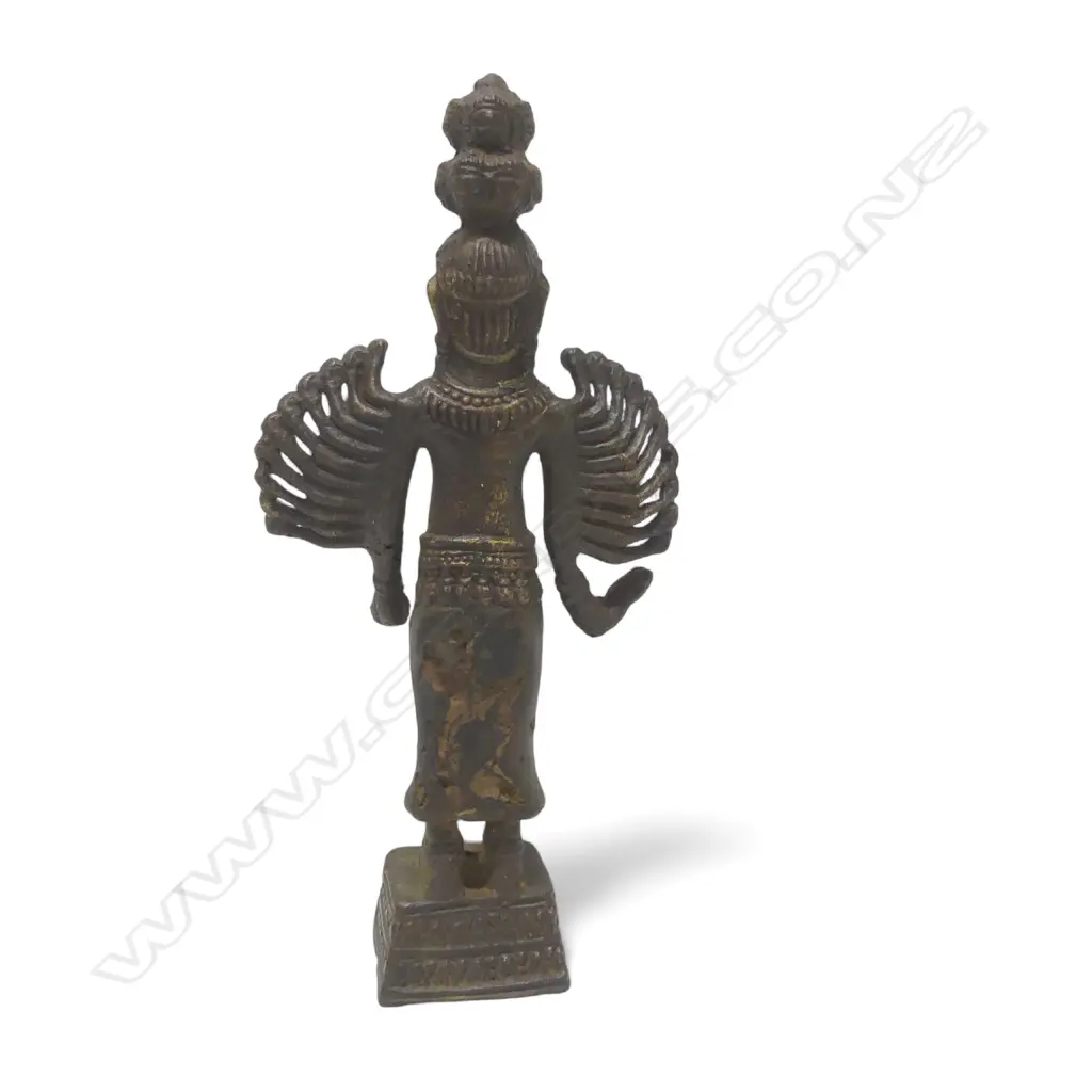 ANTIQUE KHYMER BRONZE FIGURE STANDING FEMALE DEITY H170MM Image 1++