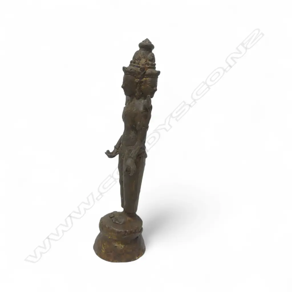 ANTIQUE KHYMER BRONZE 3 FACED STANDING FIGURE H230MM Image 1++