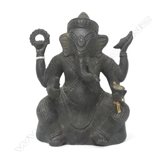 ANTIQUE BRONZE KHMER GANGESH TEMPLE IDOL H140MM