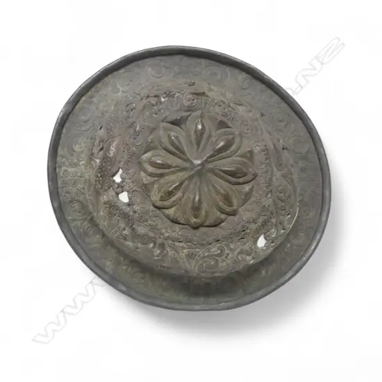 TIBETAN ANTIQUE COPPER PIERCED DRAGON DESIGN INCENSE BURNER LID DIA 200MM