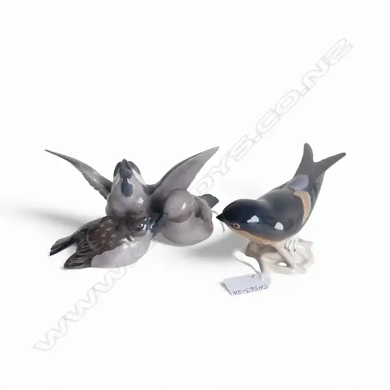 2 BING & GRONDAHL BIRD FIGURINES, L.150 & 180mm