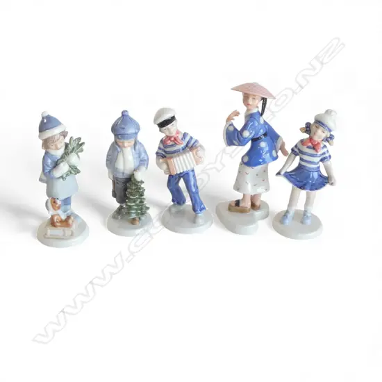 5 ROYAL COPENHAGEN FIGURINES, H.140mm tallest