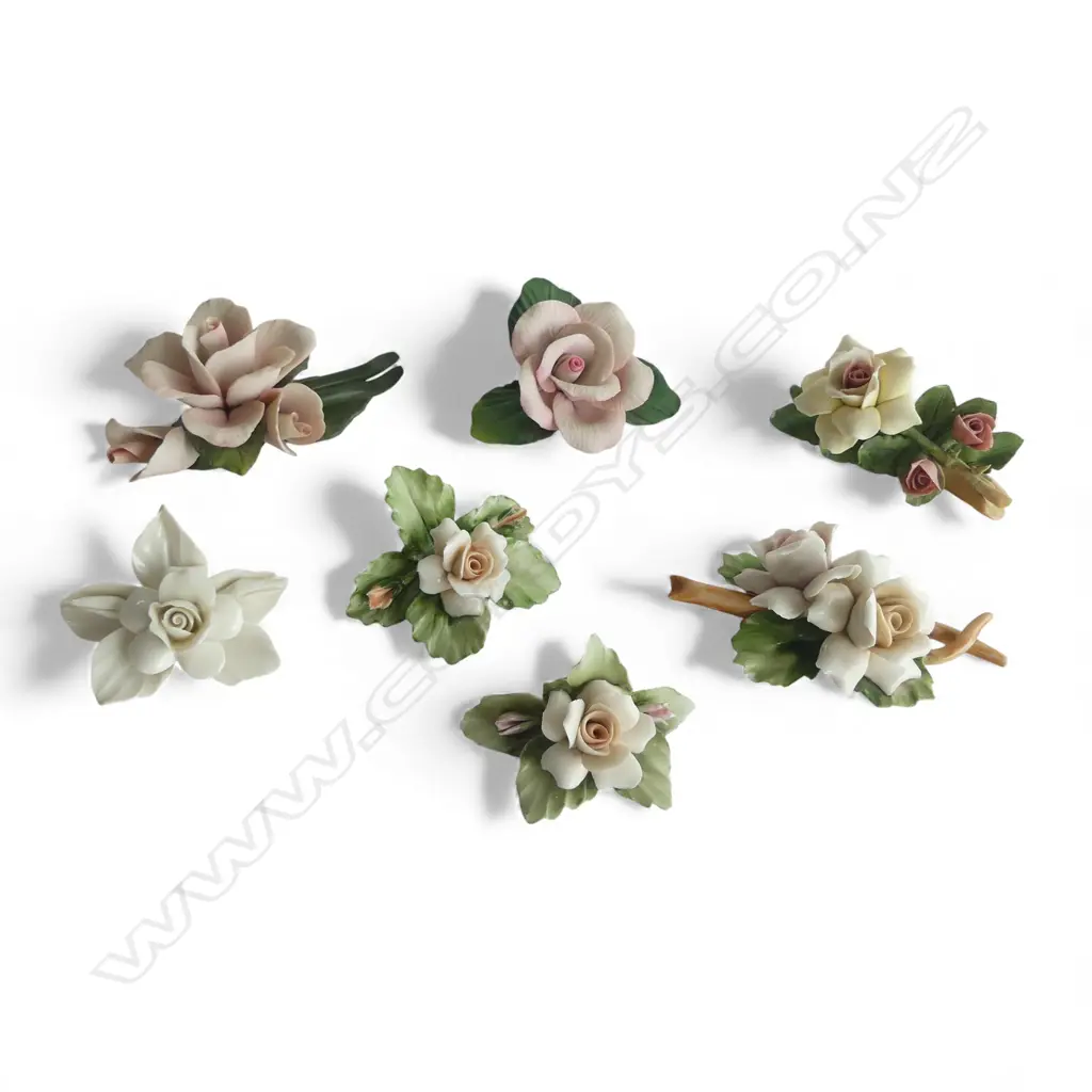 7 ITALIAN CAPODIMONTE FLORAL ARRANGEMENTS in pastel tones Image 1++