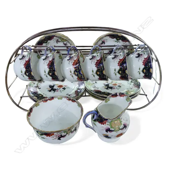 ROYAL DOULTON TEA SERVICE ON STAND 