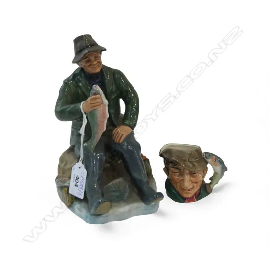 ROYAL DOULTON 'A GOOD CATCH' H.175mm + 'THE POACHER' TOBY JUG