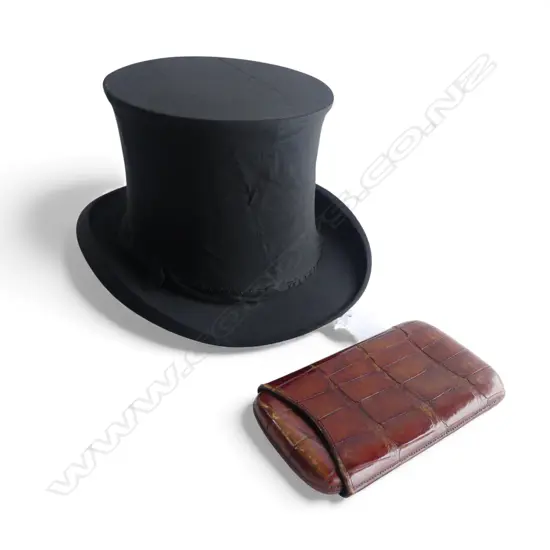 CROCODILE SKIN CASE L.160mm + SCOTT & Co. EXPANDING TOP HAT