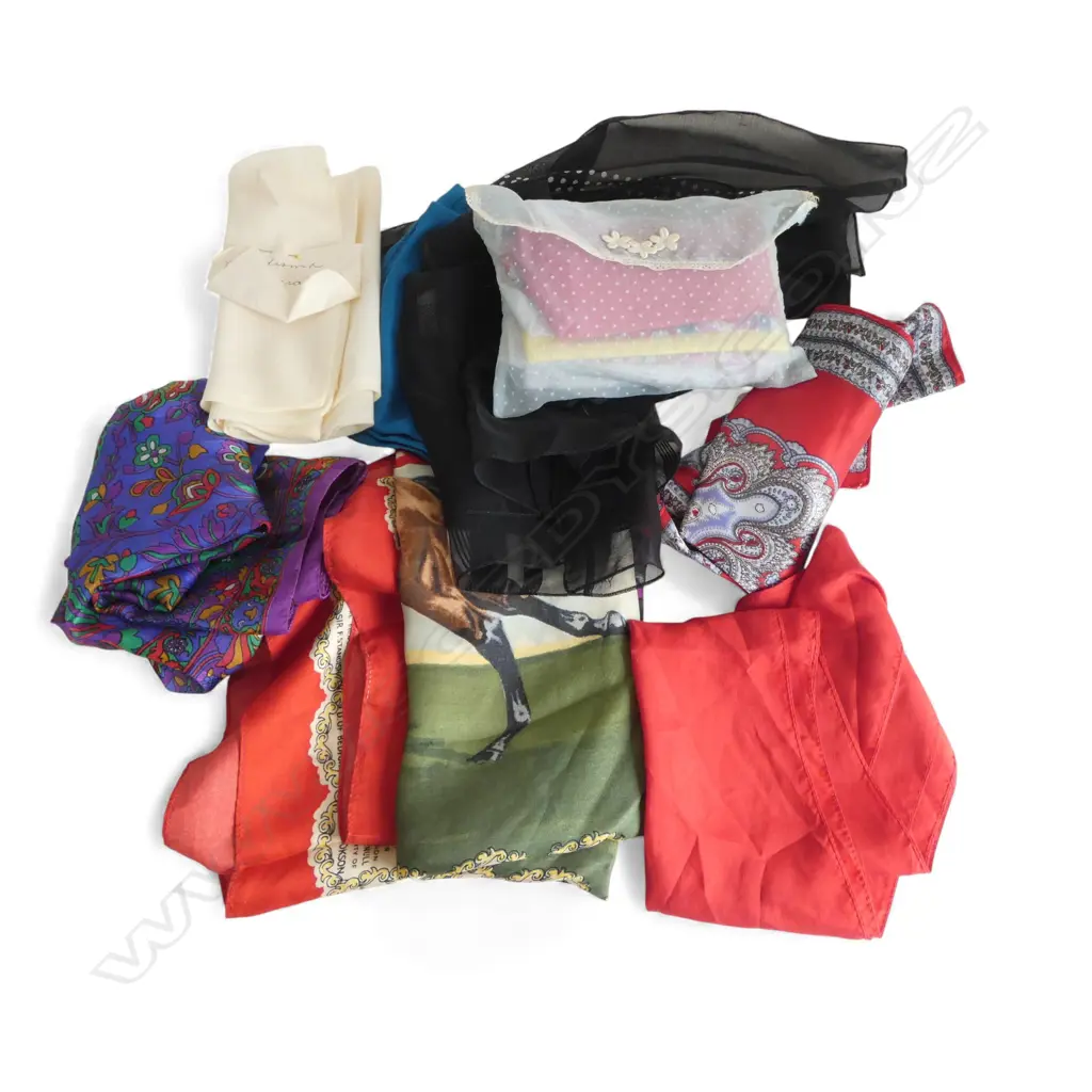 BAG ASST. VINTAGE SILK SCARVES: Race horse etc Image 1++