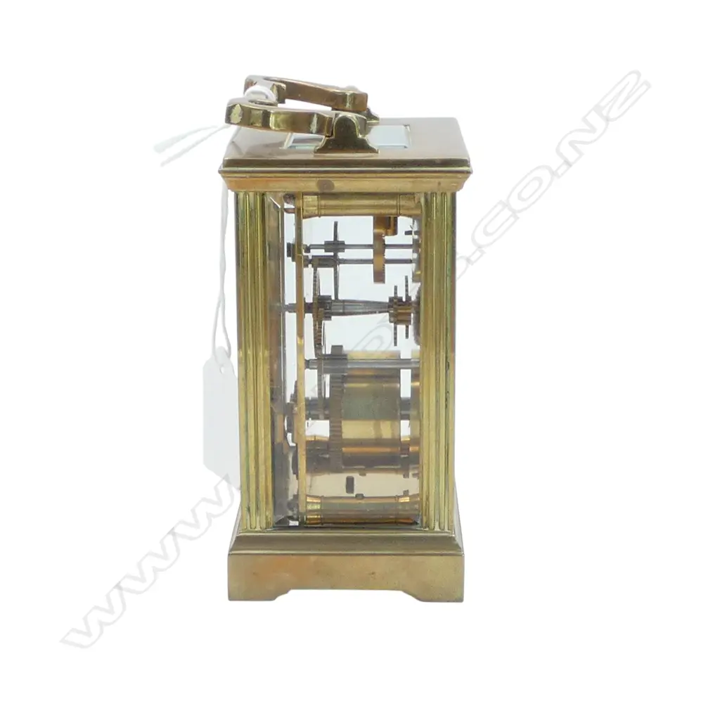 VINTAGE BRASS CARRIAGE CLOCK  IN GOOD CONDITION with KEY & in Going ORDER. 12cm high Image 1++