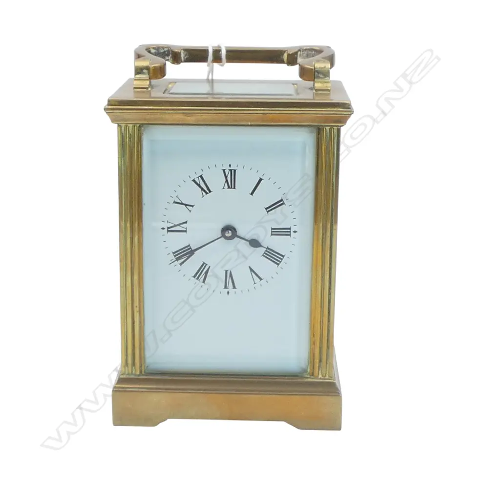 VINTAGE BRASS CARRIAGE CLOCK  IN GOOD CONDITION with KEY & in Going ORDER. 12cm high Image 1++