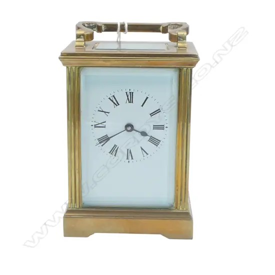 VINTAGE BRASS CARRIAGE CLOCK  IN GOOD CONDITION with KEY & in Going ORDER. 12cm high