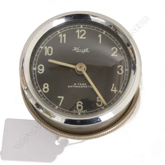 GERMAN 8 DAY DASH CLOCK, MANUAL WINDING, working