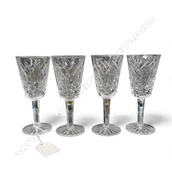4 WATERFORD STEMMED SWEET WINE GLASSES H130MM