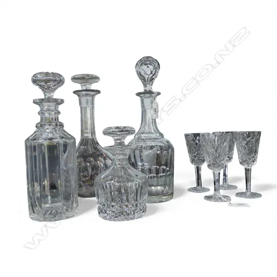 4 cut crystal decanters. Tallest 290mm.