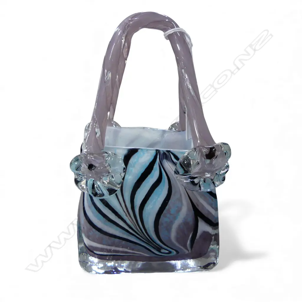 MURANO STYLE ART GLASS HANDBAG H.170mm Image 1++
