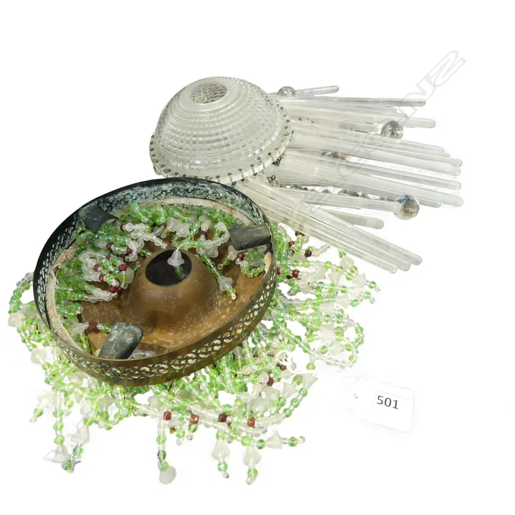 2 VINTAGE BEAD LIGHT SHADES Dia. Image 1++