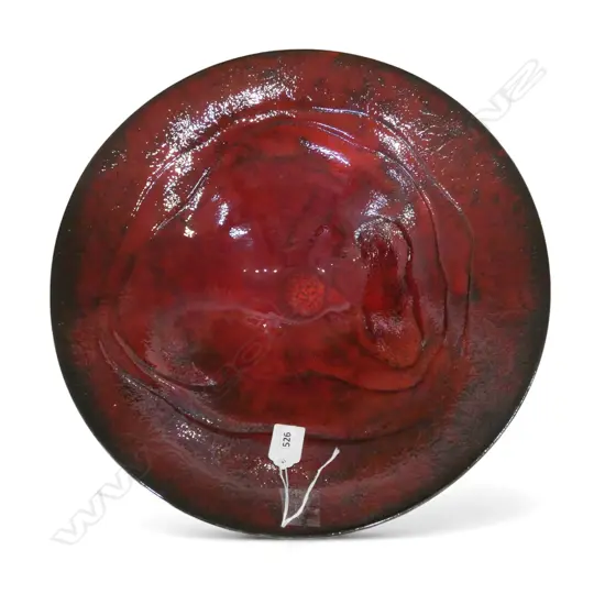 KEUM SUN LEE RICH RED BOWL, Dia.370mm