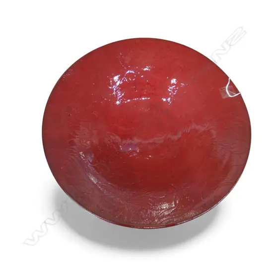 KEUM SUN LEE RICH RED DISH, Dia.370mm