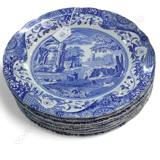 8 SPODE ITALIAN DINNER PLATES 265mm dia