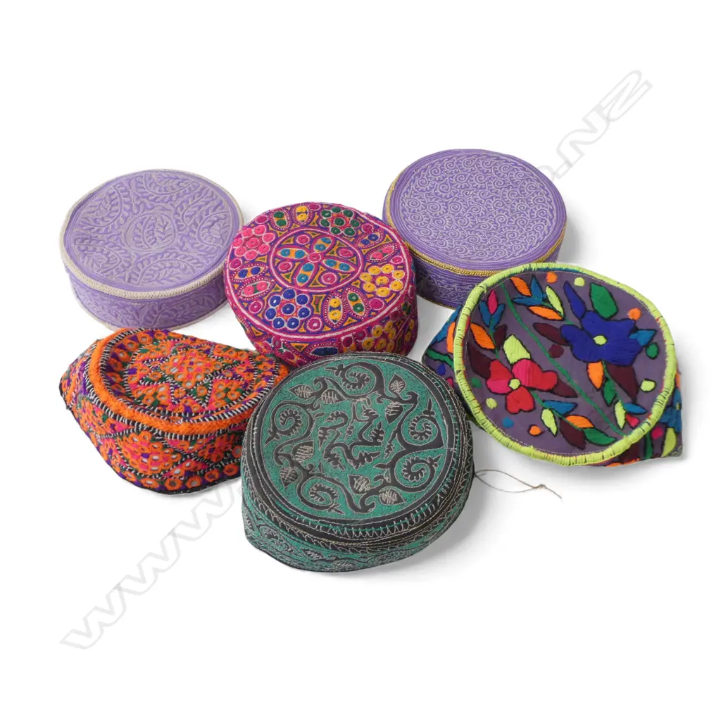 6 TRIBAL CAPS; PAKISTAN / AFGHANISTAN Image 1++