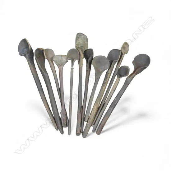 12 VINTAGE WOODEN SPOONS, NURISTAN PROVINCE AFGHANISTAN L.550mm