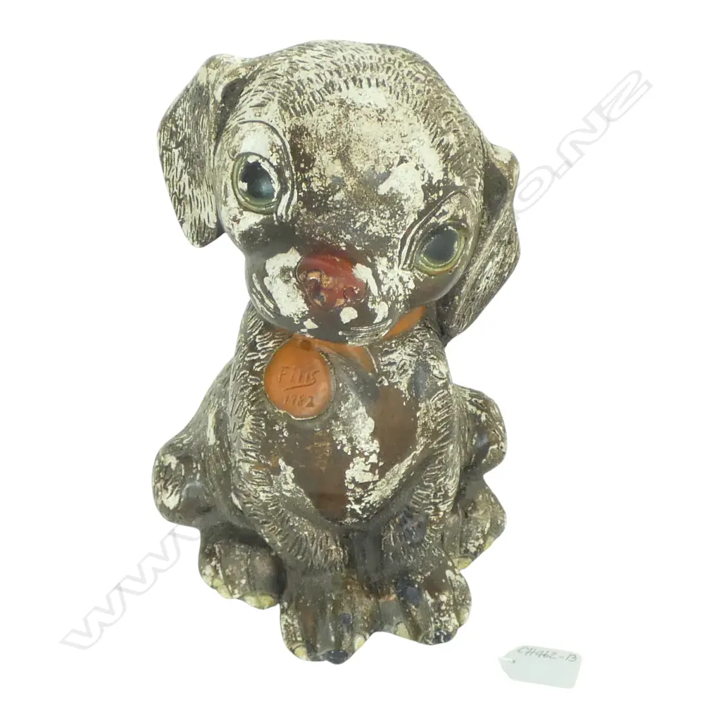 LRG PLASTER DOG 'FIFI 1982', H.290mm, paint losses Image 1++