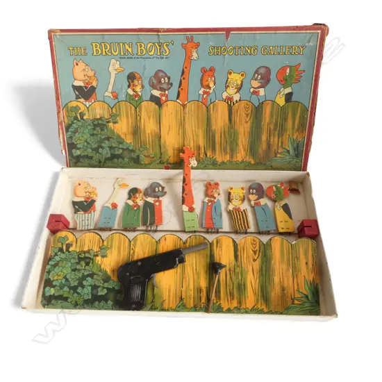 OLD BOXED CHILDREN'S TOY GAME: 'THE BRUIN BOYS' SHOOTING GALLERY' by 'SPEAR'S GAMES'