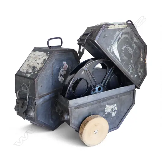 2 VINTAGE FILM REELS & CASES