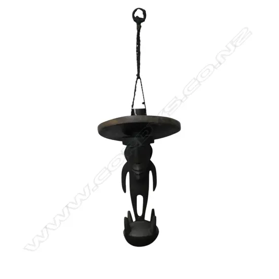 UNUSUAL FIJIAN HARDWOOD 'MEATHOOK' FIGURE H.360mm