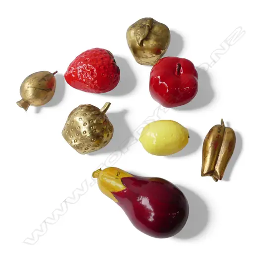 8 FAUX FRUIT one signed Joyven N.Z. L.170mm