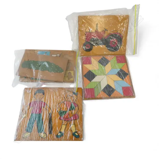 5 VINTAGE WOODEN CHILDRENS JIGSAW PUZZLES