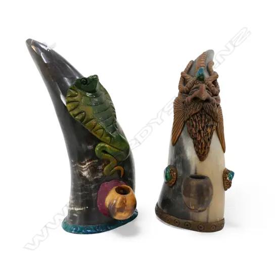 2 BUFFALO HORN PIPES