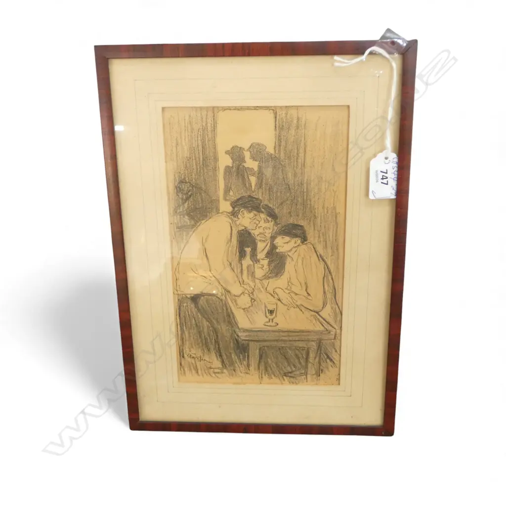 xLARGE GILT FRAMED FLORAL OIL ON CANVAS SIGNED, WITH CRAQUELURE  440x400mm & THEOPHILE STEINLEN PRINT 230x140mm Image 1++