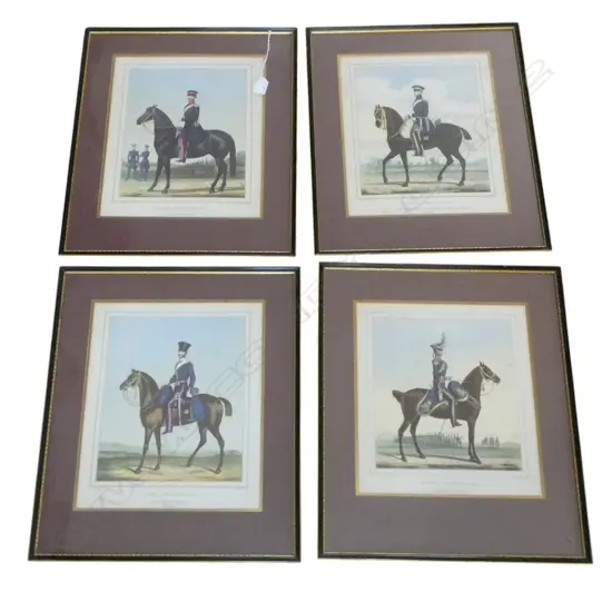 SET OF 4 PRINTS 'OFFICERS OF THE BRITISH ARMY' 350x290mm FOXING
