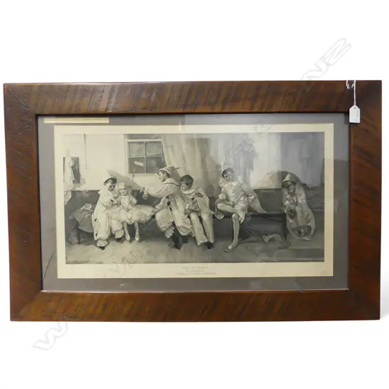 LARGE BOOK ILLUSTRATION OF HARLEQUINS 'WAYS OF WOOING' 380X650mm 