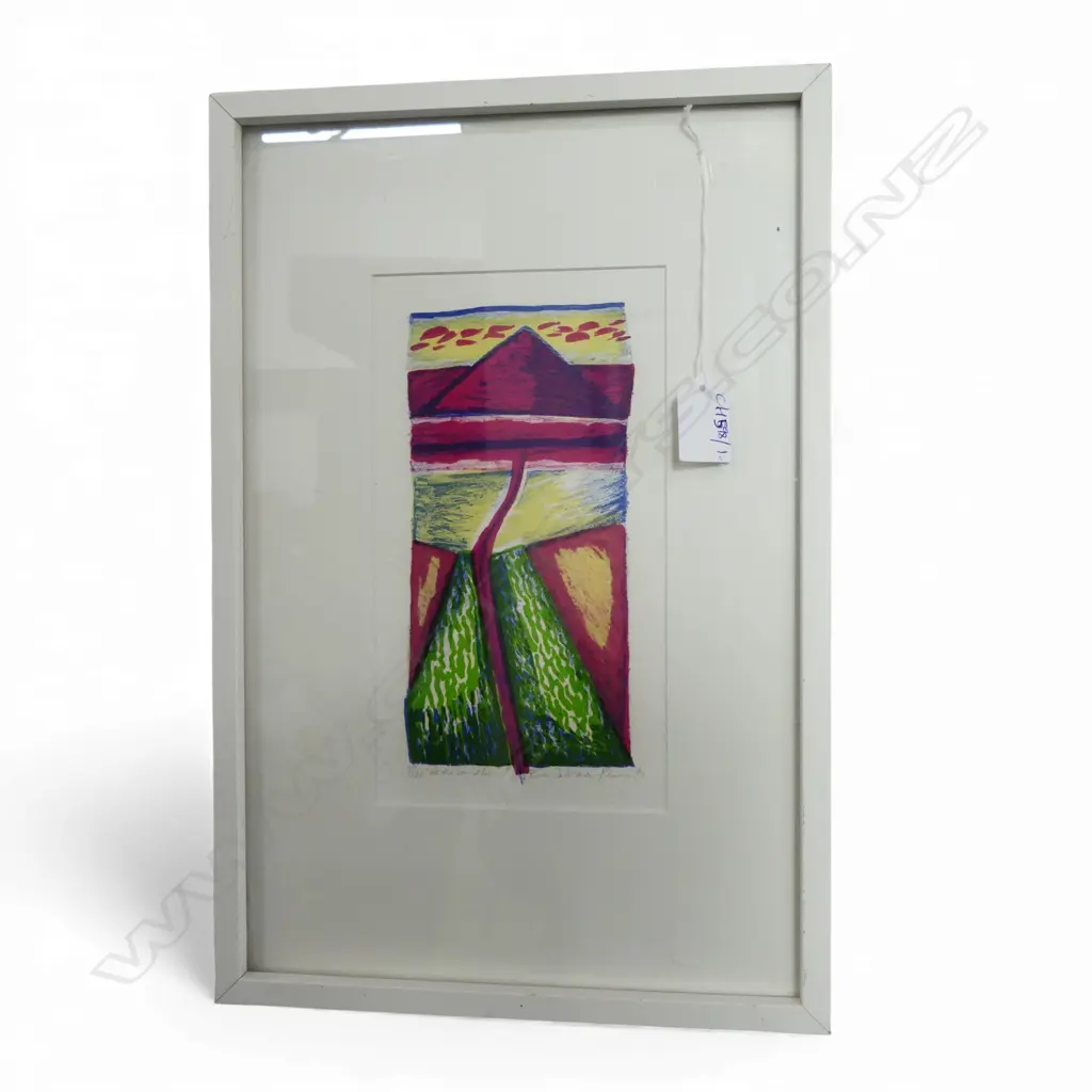 KURA TE WARU REWIRI 'AS THE LAND LIES' SCREEN PRINT 77/120 SIGNED & DATED '90 230x125mm Image 1++