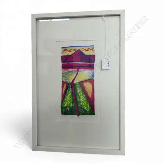 KURA TE WARU REWIRI 'AS THE LAND LIES' SCREEN PRINT 77/120 SIGNED & DATED '90 230x125mm