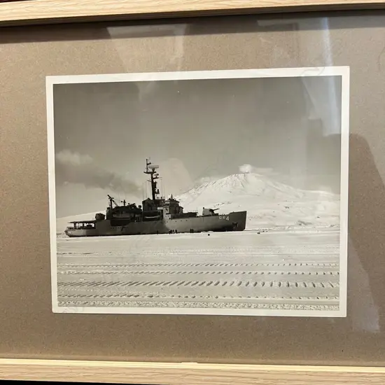 VINTAGE PHOTO: 'Task force Forty Three. Date taken 9 Dec. 60 USS Glacier Breaks its way through .... vintage photo....