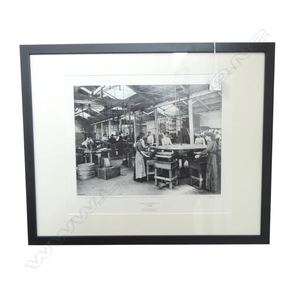 FRAMED ALEXANDER TURNBULL LIBRARY PRINT OF BELL & CO MATCH COMPANY WELLINGTON ca. 1906 300x360mm Image 1++