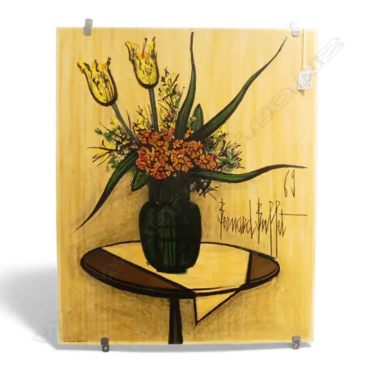 LITHOGRAPH 'BOUQUET DE FLEURS' by BERNARD BUFFET, OVERPAINTED, CH SORLIER MARK, 320 x 420mm