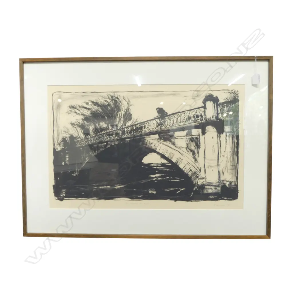 PETER RANSOM, THE MAUVE BRIDGE 1985, LITHOGRAPH, SIGNED & DATED '85, 430x680mm Image 1++
