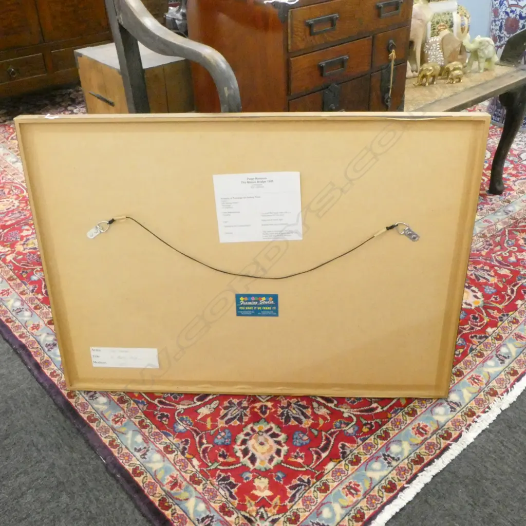 PETER RANSOM, THE MAUVE BRIDGE 1985, LITHOGRAPH, SIGNED & DATED '85, 430x680mm Image 1++