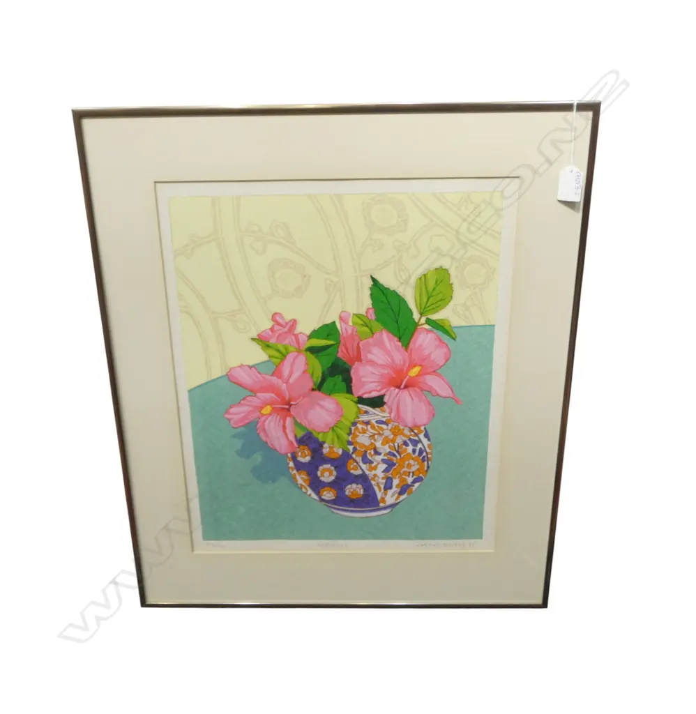 FASSETT BURNETT, HIBISCUS, PRINT Ed. 57/100, SINGED & DATED '88, 570x390mm Image 1++