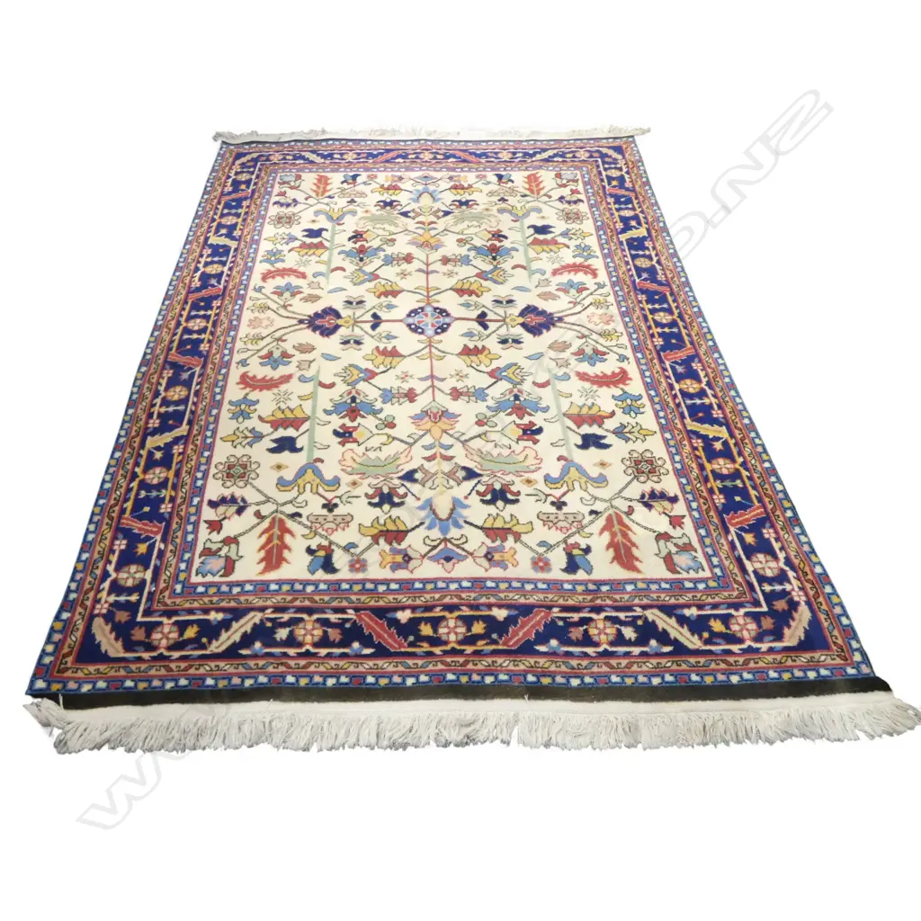 HAND KNOTTED WOOL PILE RUG, IVORY GROUND 2400x1700mm Image 1++