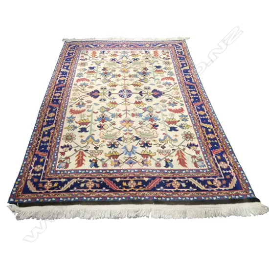 HAND KNOTTED WOOL PILE RUG, IVORY GROUND 2400x1700mm