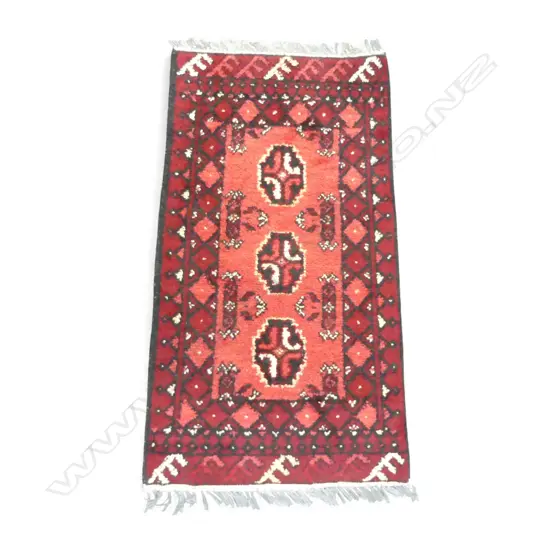 SMALL HAND KNOTTED ALL WOOL RUG 930x510mm